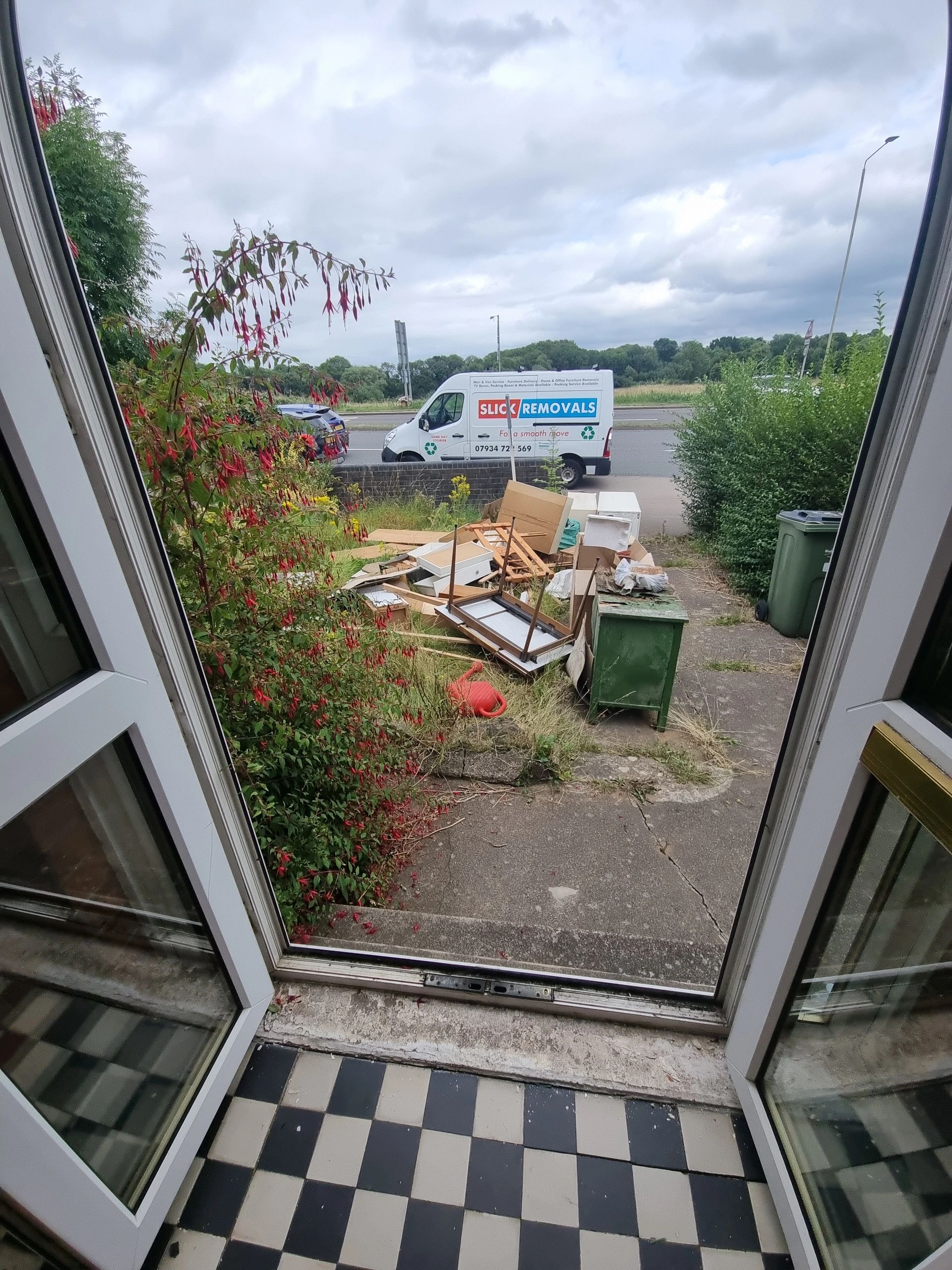 Ongoing House Clearance Leicester/ Enderby with our van in the background