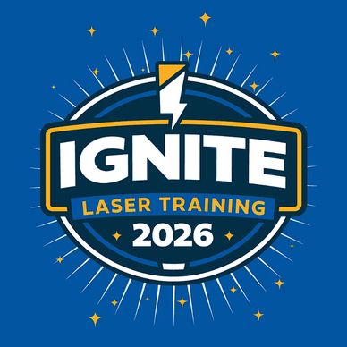 Ignite Laser Training 2026 lightning bolt logo.