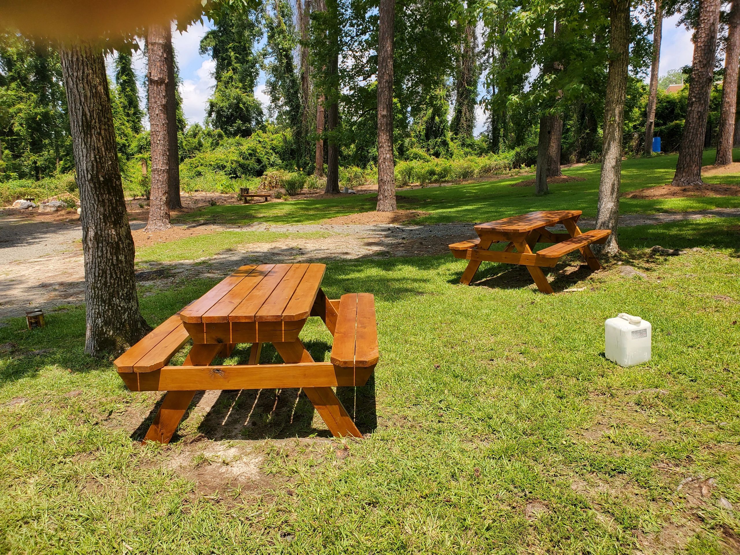 Benches are glued and structurally connected.