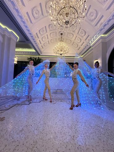 LED performance dancers, LED wing dancers, LED rhinestone performers