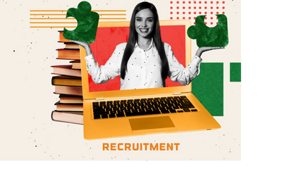 Laptop, puzzle and books