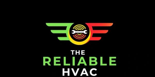 Logo for The Reliable HVAC with winged wrench symbol in red, yellow, and green.