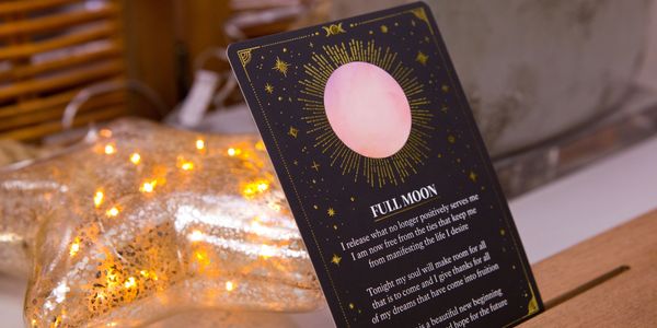 astrology card moon with star twinkle lights