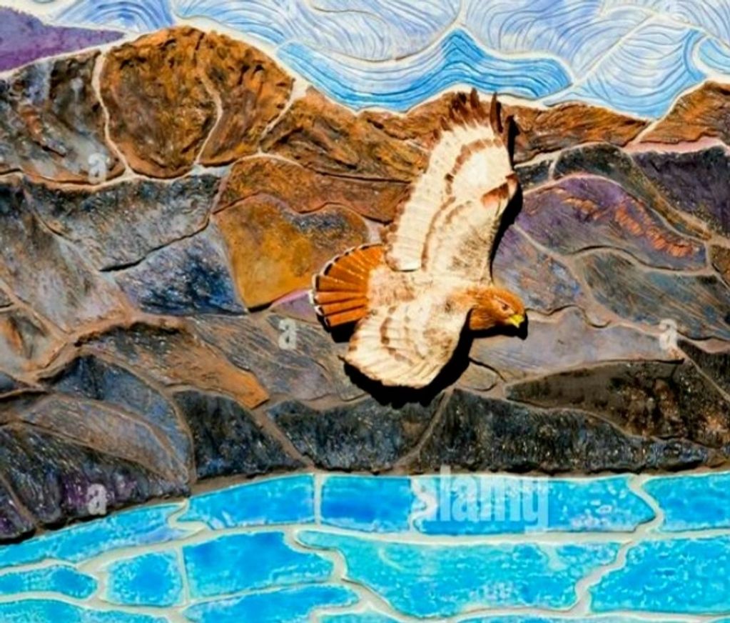The Mural was to depict Lake mead, the surrounding rocky terrain and samples of local wild life.