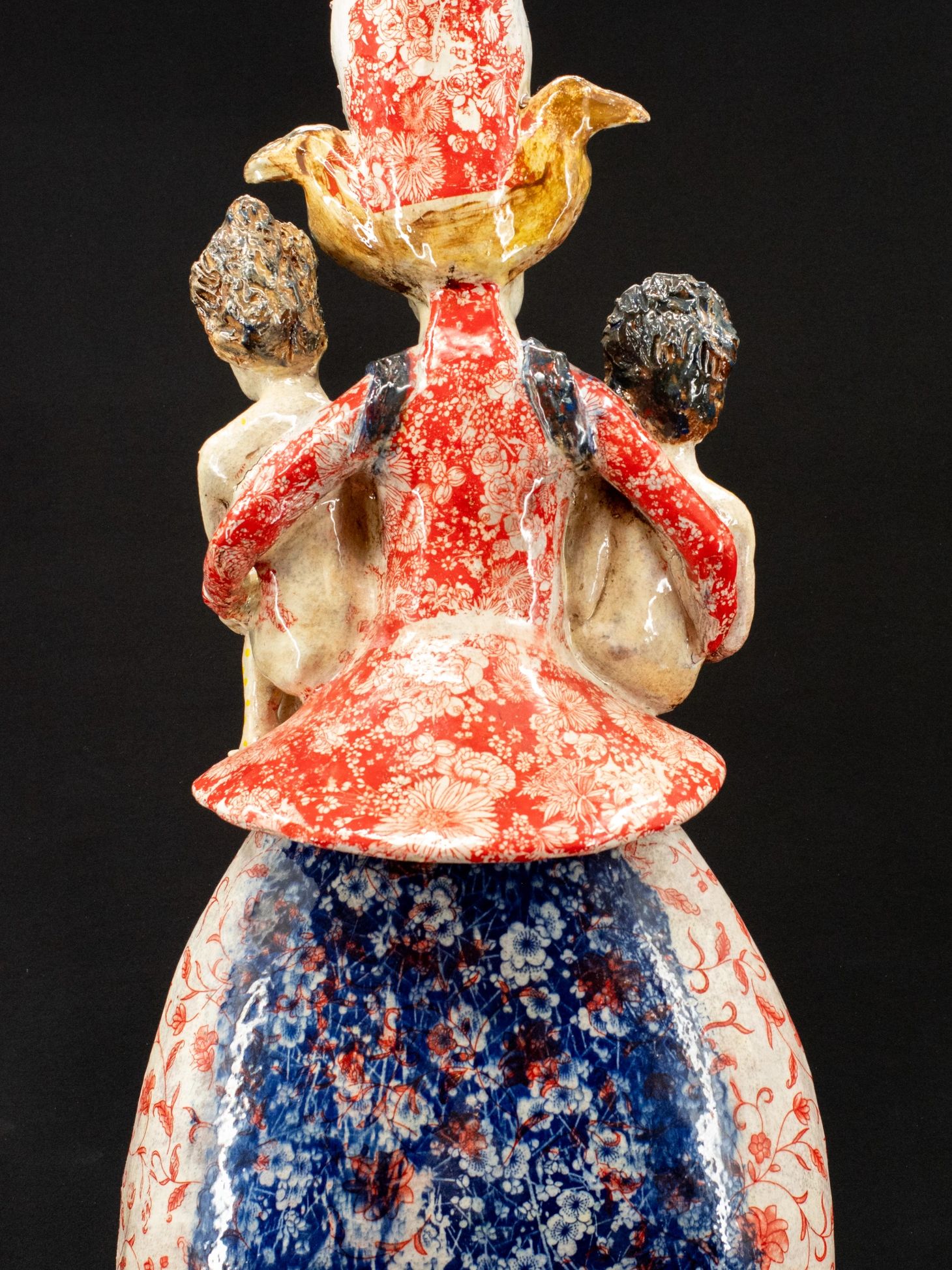 Artimus and Athena: Daughters of Titans
high fire ceramic
Four combined figures with underglazes and