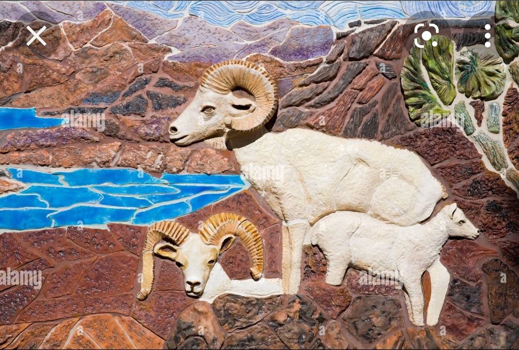 The Mural was to depict Lake mead, the surrounding rocky terrain and samples of local wild life.