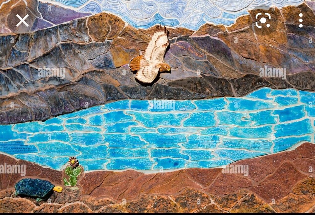 The Mural was to depict Lake mead, the surrounding rocky terrain and samples of local wild life.