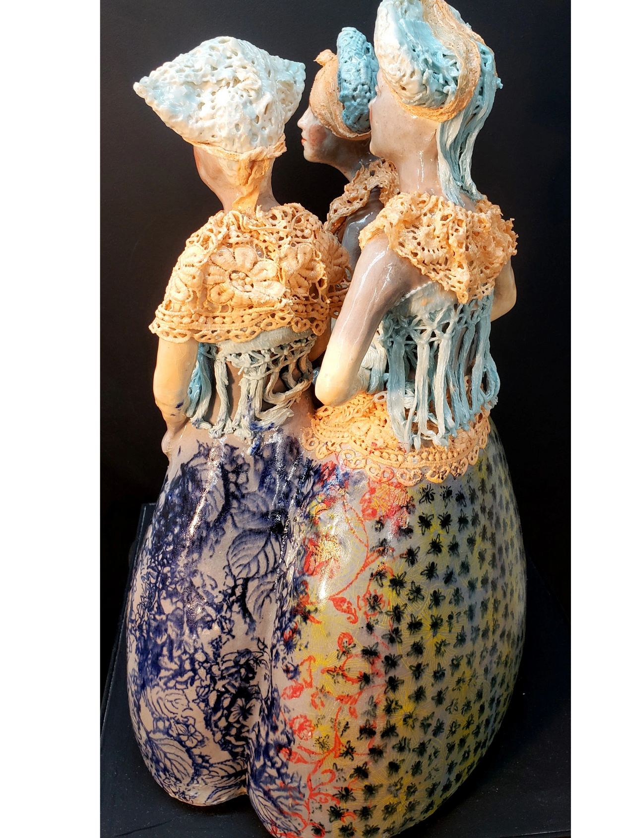 three clay femail figures art ceramic art
Sold