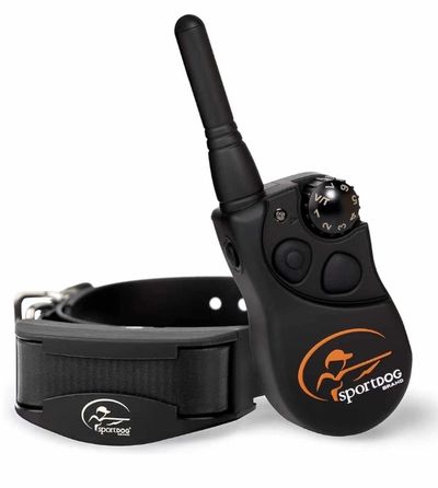 SportDOG remote training collar with transmitter and adjustable settings.