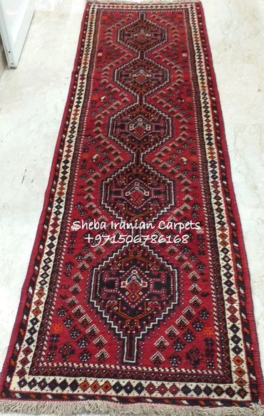 Red Woolen handmade Vintage carpet runner