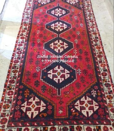 Red Vintage Handmade Wool Hall Runner carpet.