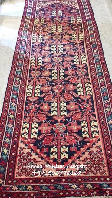 Antique Wool Handmade Hallway Runner Carpet.