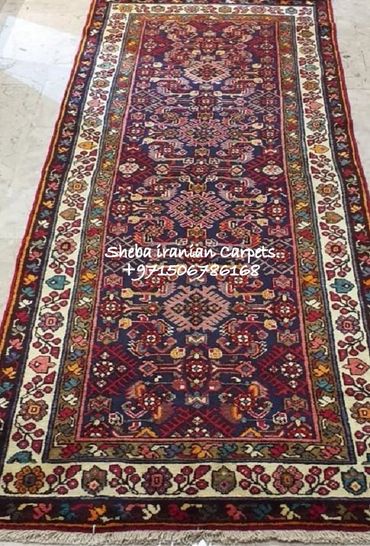 Wool hand knotted hall carpet runner