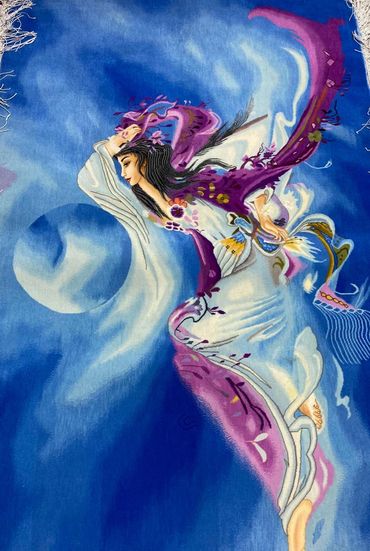 Omar Khayam Tabriz Pictorial Persian rug size 100 x 150 cms