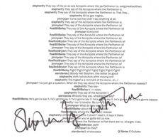 Stephen Fry autograph
They say of the ac ac acp Acropolis where the pa Parthenon is ewtguiwaheoithwo