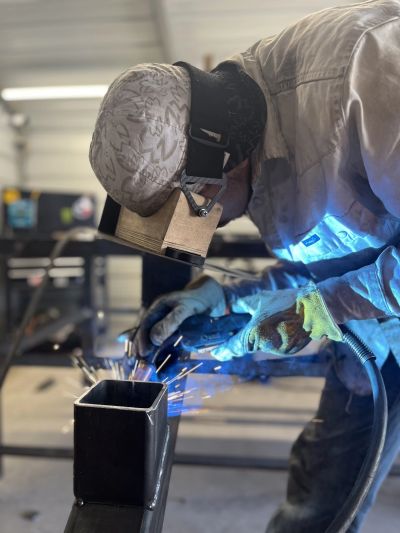 Steel components being welded