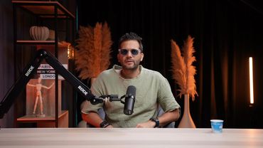 one podcaster in studio podcast dubai