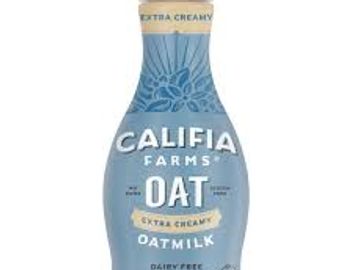A bottle of Califia Farms Extra Creamy Oat Milk.