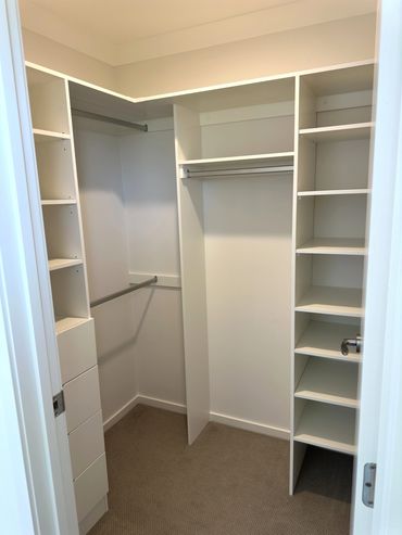 Custom built wardrobe installed by Peak Cabinetry