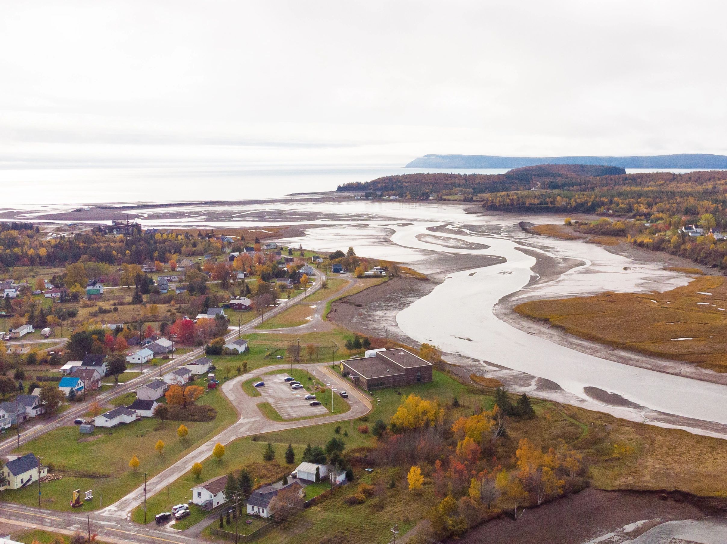 Drone shot of Parrsboro, Nova Scotia by Nova Social Media & Marketing