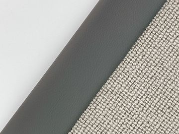 Three fabric samples in shades of gray labeled as Manatee.