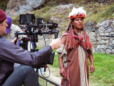 Filming the Inka drama scene in Peru in 2015. Bob Aschmann DOP. 