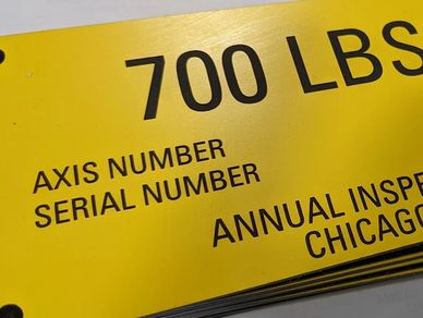 Engraved Custom Serial ID Asset Tag for the Chicago Flyhouse