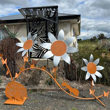 Catching the sun 1.5 x2.5 mt wide
Painted or rust finish available