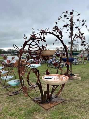 Round large double bowl with beehive terracotta or glass bowls 1.5 mt