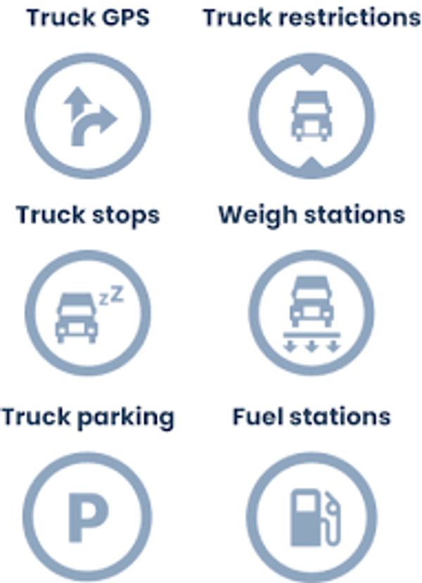a picture of different types of trucks, a wireframe diagram