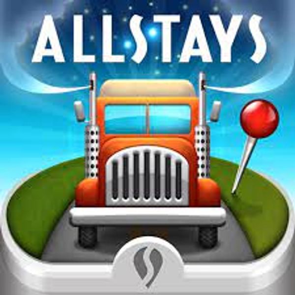 a red truck driving down a road next to a sky