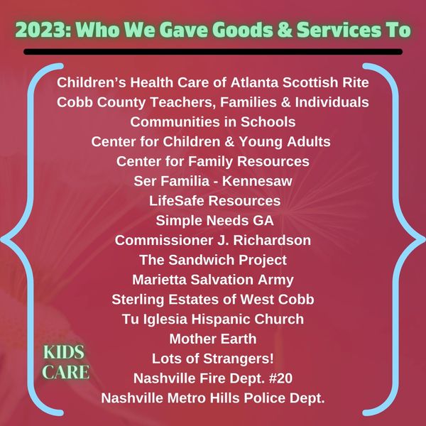 who we gave to in Cobb County in 2023.