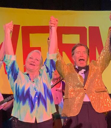 Peg Williams as Peg Drismal & Leonard Klatt as Gary Grizzle in The Last Broadcast