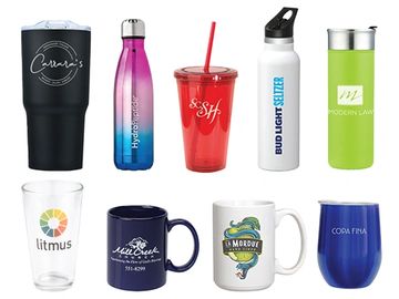 Branded Drinkware - Water Bottles, Travel Mugs, Sports Bottles, Coffee Mugs, Glasses, Straw Cups...