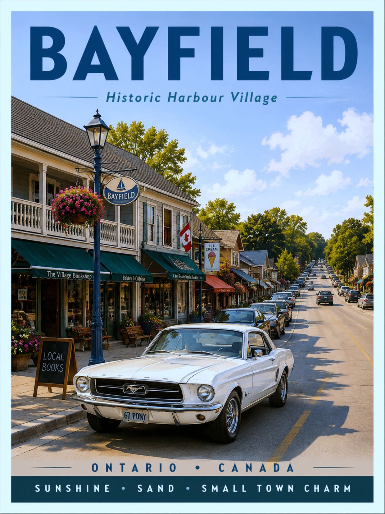 Bayfield Beach Town Art Print