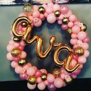 Balloon wreath with name or number