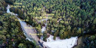 Aerial view of The Wandering Path