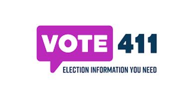 Logo for Vote 411 providing election information.