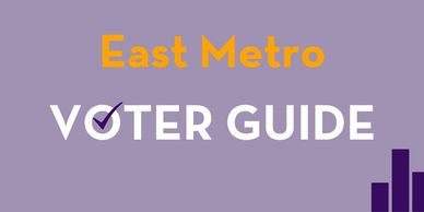 East Metro Voter Guide title with checkmark.