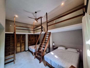 Bunk Room with 2 Queen Beds and 3 Lofted Twin Beds
