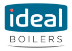 Logo of Ideal Boilers with blue background and white text.