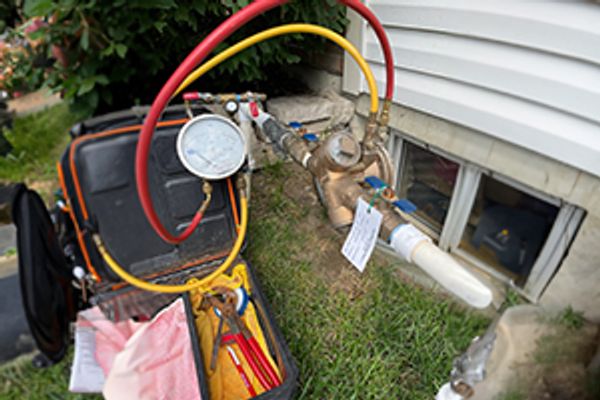 Todd Waker's Plumbing Repair backflow testing equipment.