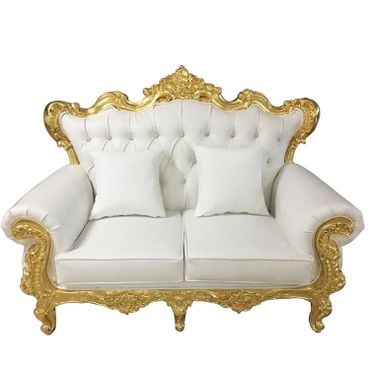 Gold Trim Baroque Love Seat