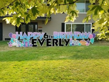 Kids surprise lawn sign rental Kamloops, BC