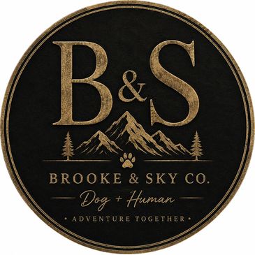 Logo for Brooke & Sky Co., dog and human adventure brand.