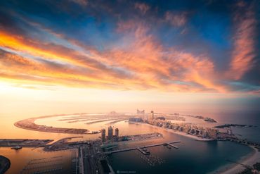 palm Jumeirah stunning sunset aerial view of the palm island by Ahmad alnaji photography cityscape f