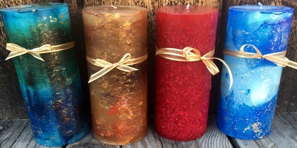 decorated handcrafted candles