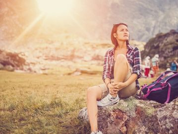 asian hiker in the sun