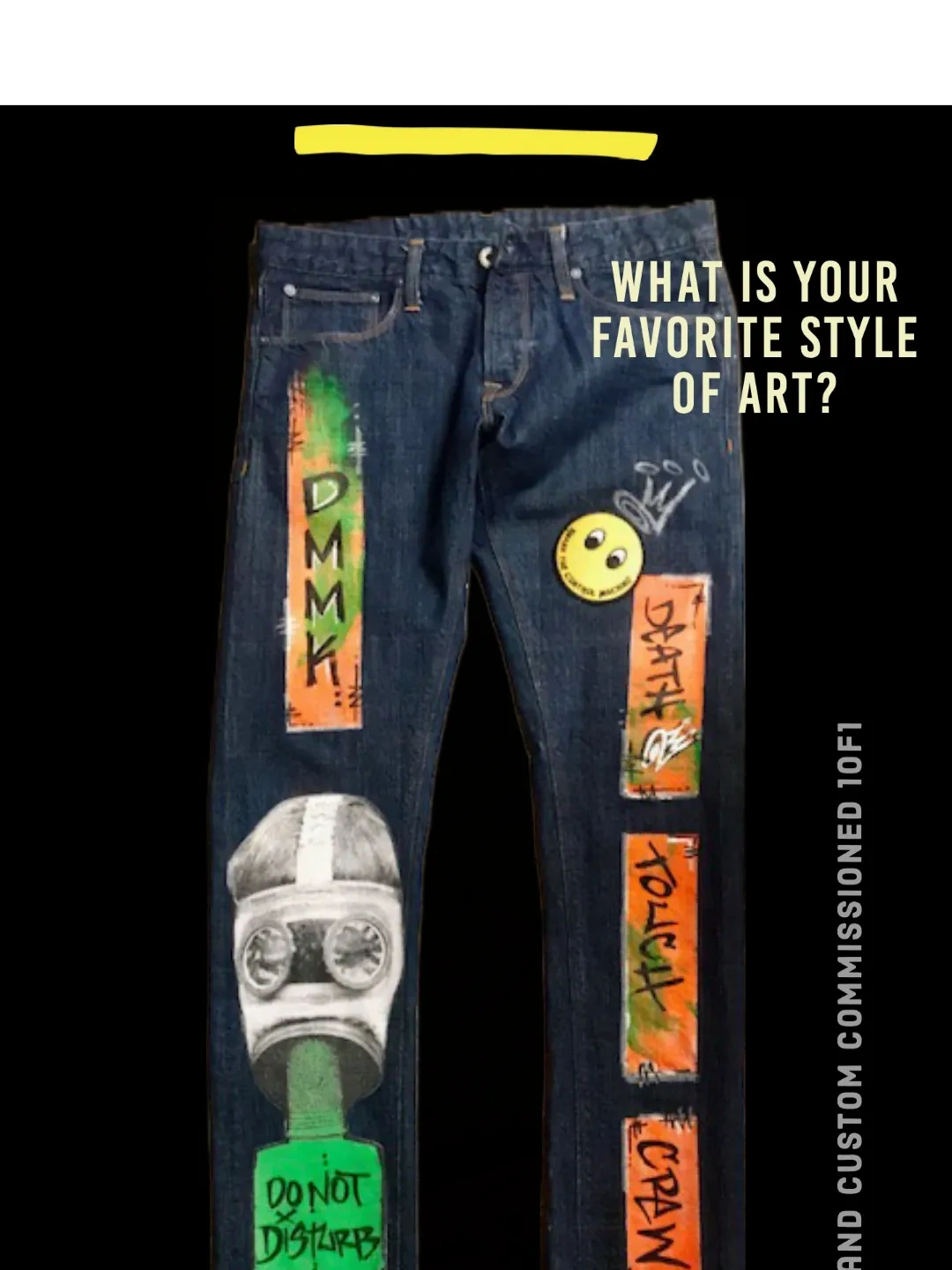 "Commissioned by DMMK Clothing Brand for Steve Aoki’s line — exclusive 1-of-1, hand-painted pieces."