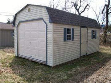 vinyl dutch barn garage with wooden floor